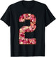 Floral Rose Number Two T-Shirt - T-Shirt | Black