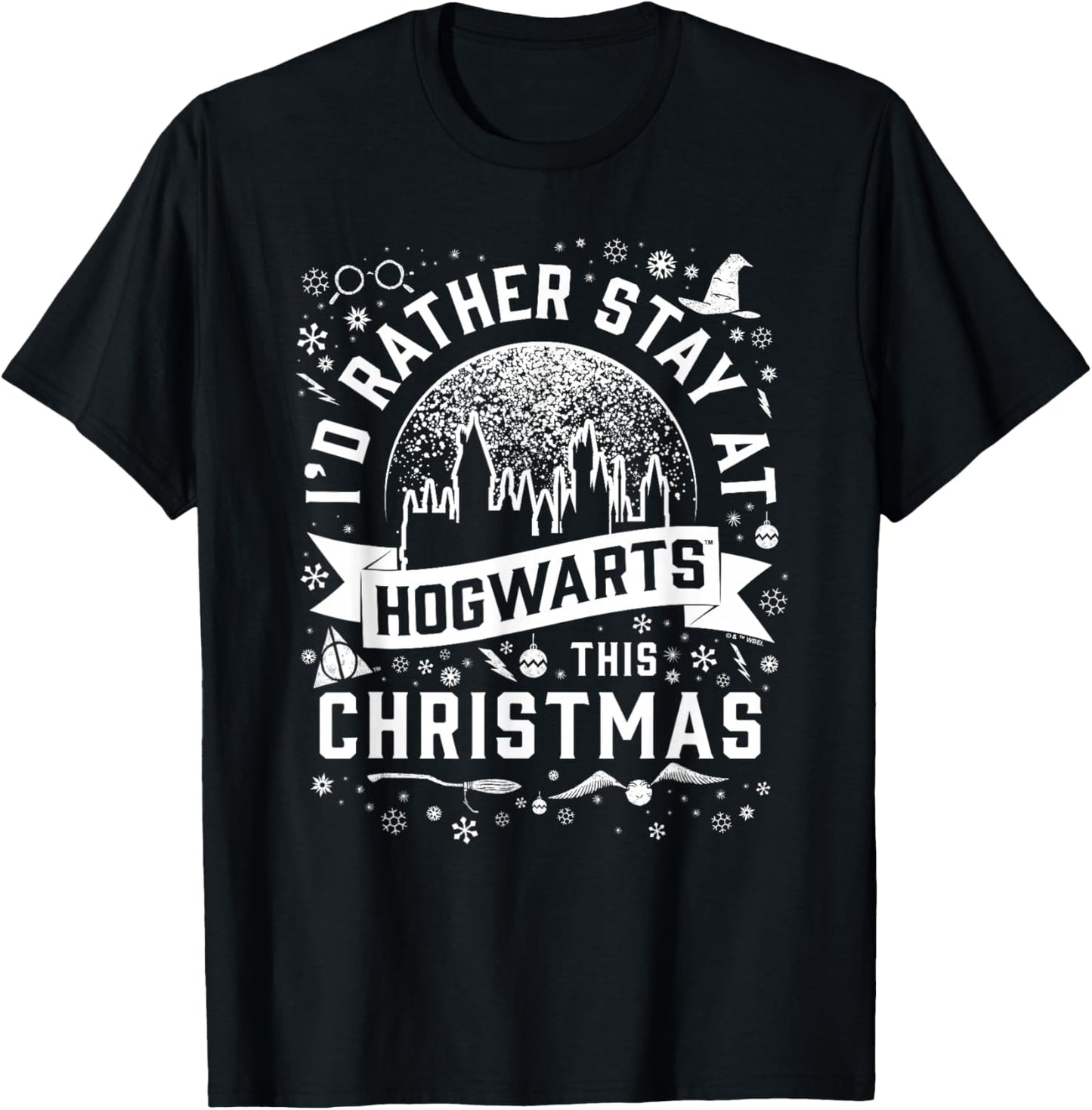 Harry Potter Hogwarts at Christmas T-Shirt - T-Shirt | Black