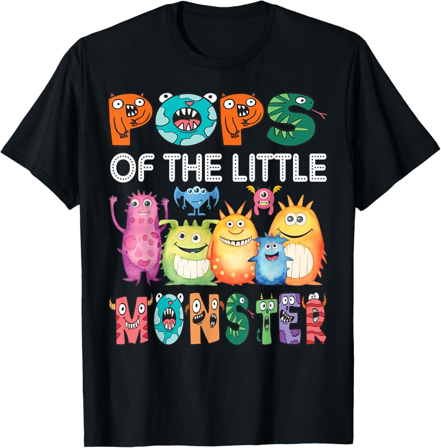 Pops Of The Little Monster Kids 1St Birthday Party T-Shirt - T-Shirt | Black