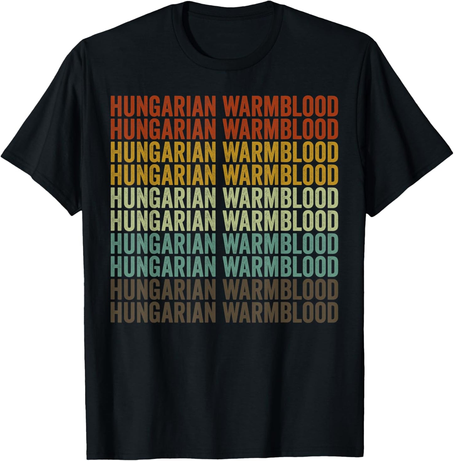 Hungarian Warmblood Horse Retro T-Shirt - T-Shirt | Black