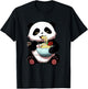 Kawaii Panda Ramen Cute Bear Japanese Noodle Animal T-Shirt - T-Shirt | Black