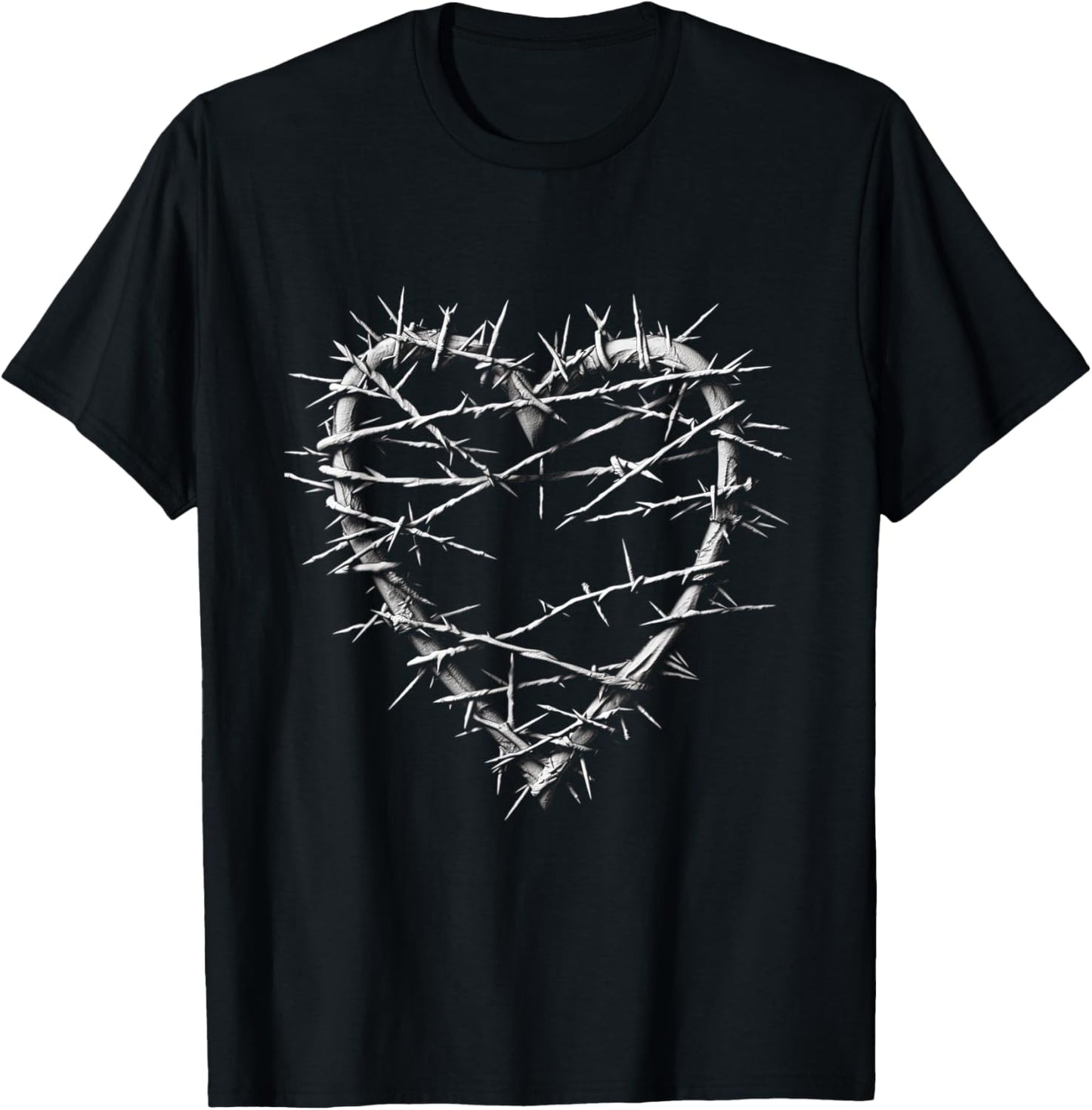 Barbed Wire Heart barbwire gothic grunge aesthetic T-Shirt - T-Shirt | Black