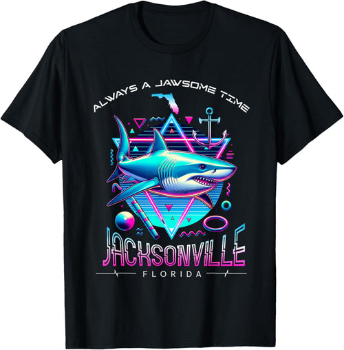 Jacksonville FL Shark Retro 80s Funny Souvenir