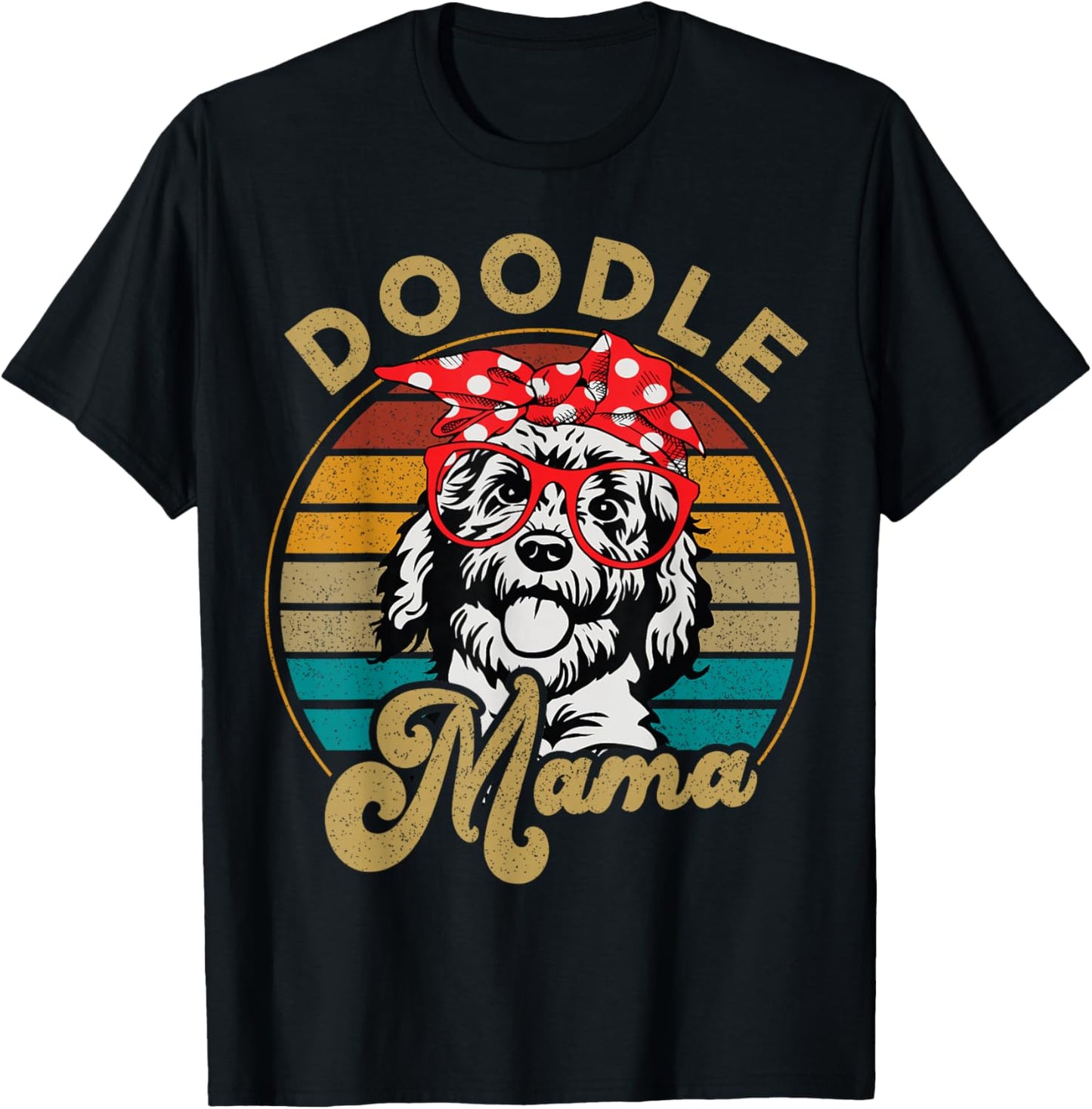 Dog Goldendoodle-Shirt Mom Doodle Mama Funny Vintage T-Shirt - T-Shirt | Black