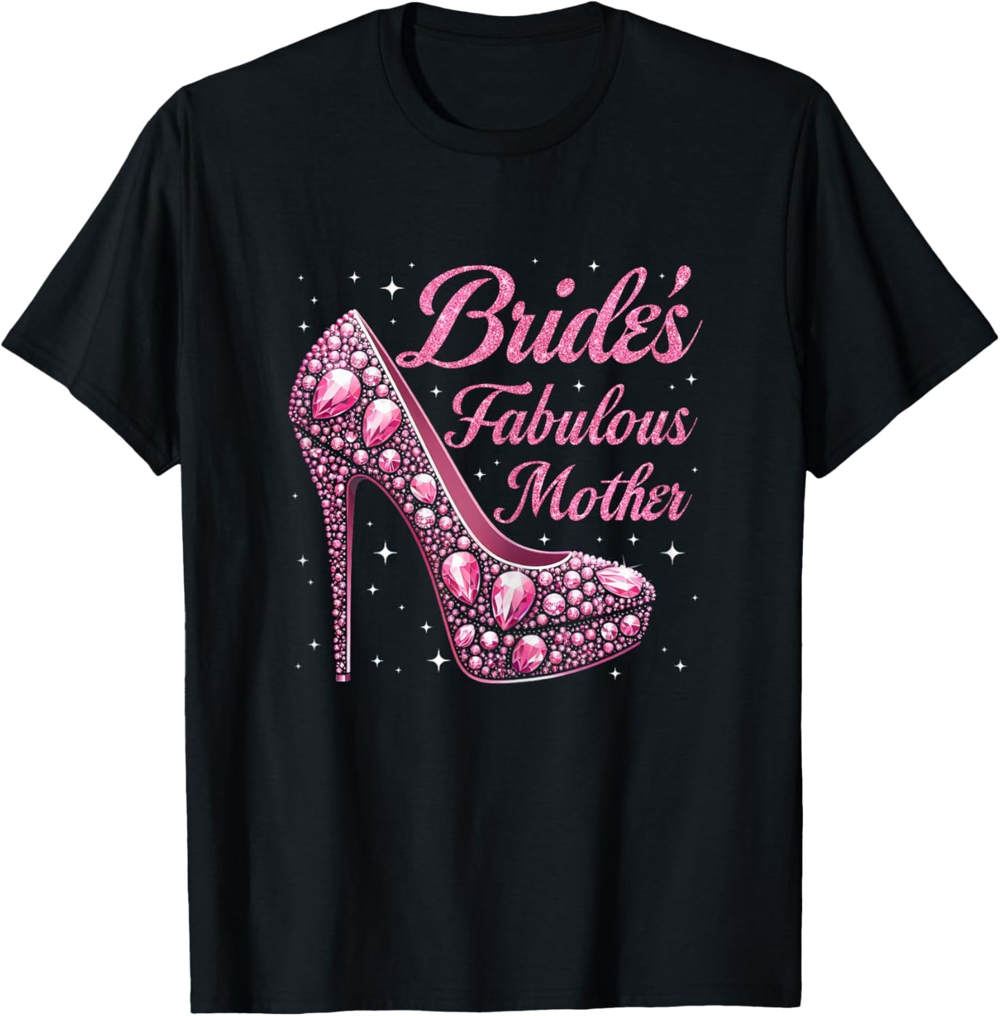 Mother's Fabulous Bride Happy Wedding Married Day Vintage T-Shirt - T-Shirt | Black