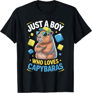 Boys Capybara T-Shirt - T-Shirt | Black