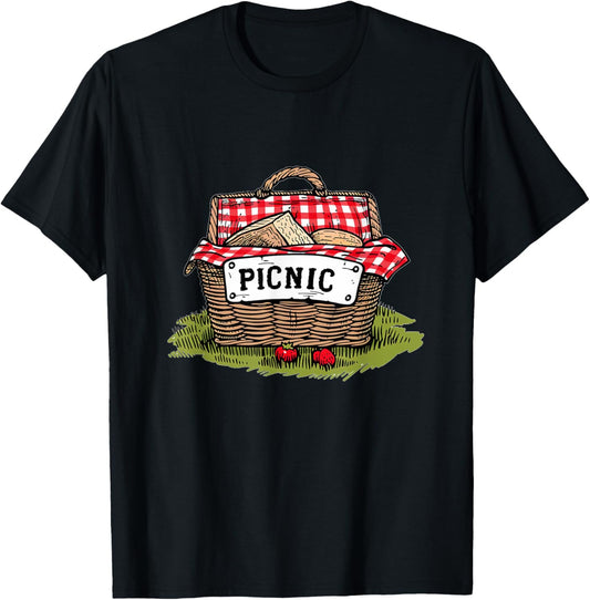 Picnic Basket for Spring and Summer T-Shirt - T-Shirt | Black