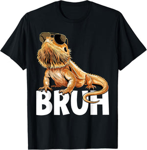 Tiny Dinosaur Bruh Bearded Dragon Lover T-Shirt - T-Shirt | Black