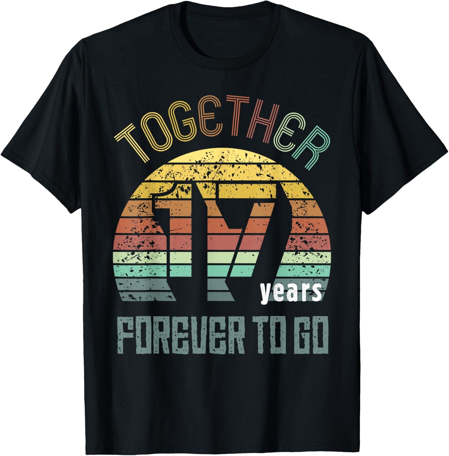17th Years Wedding Anniversary Gifts For Couples Matching 17 T-Shirt - T-Shirt | Black