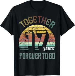 17th Years Wedding Anniversary Gifts For Couples Matching 17 T-Shirt - T-Shirt | Black