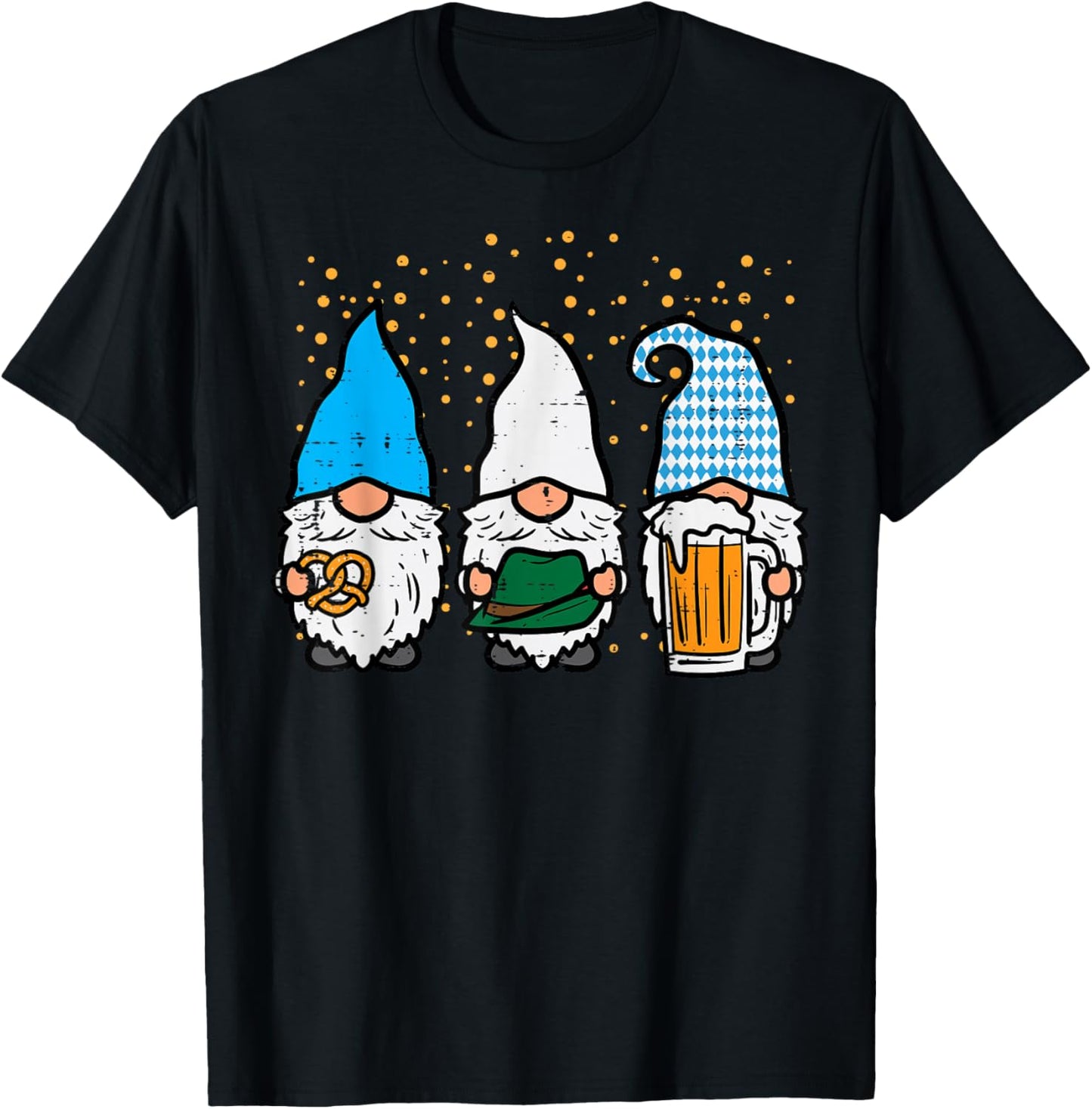 Bavarian Gnomes Octoberfest German Oktoberfest Men Women T-Shirt - T-Shirt | Black