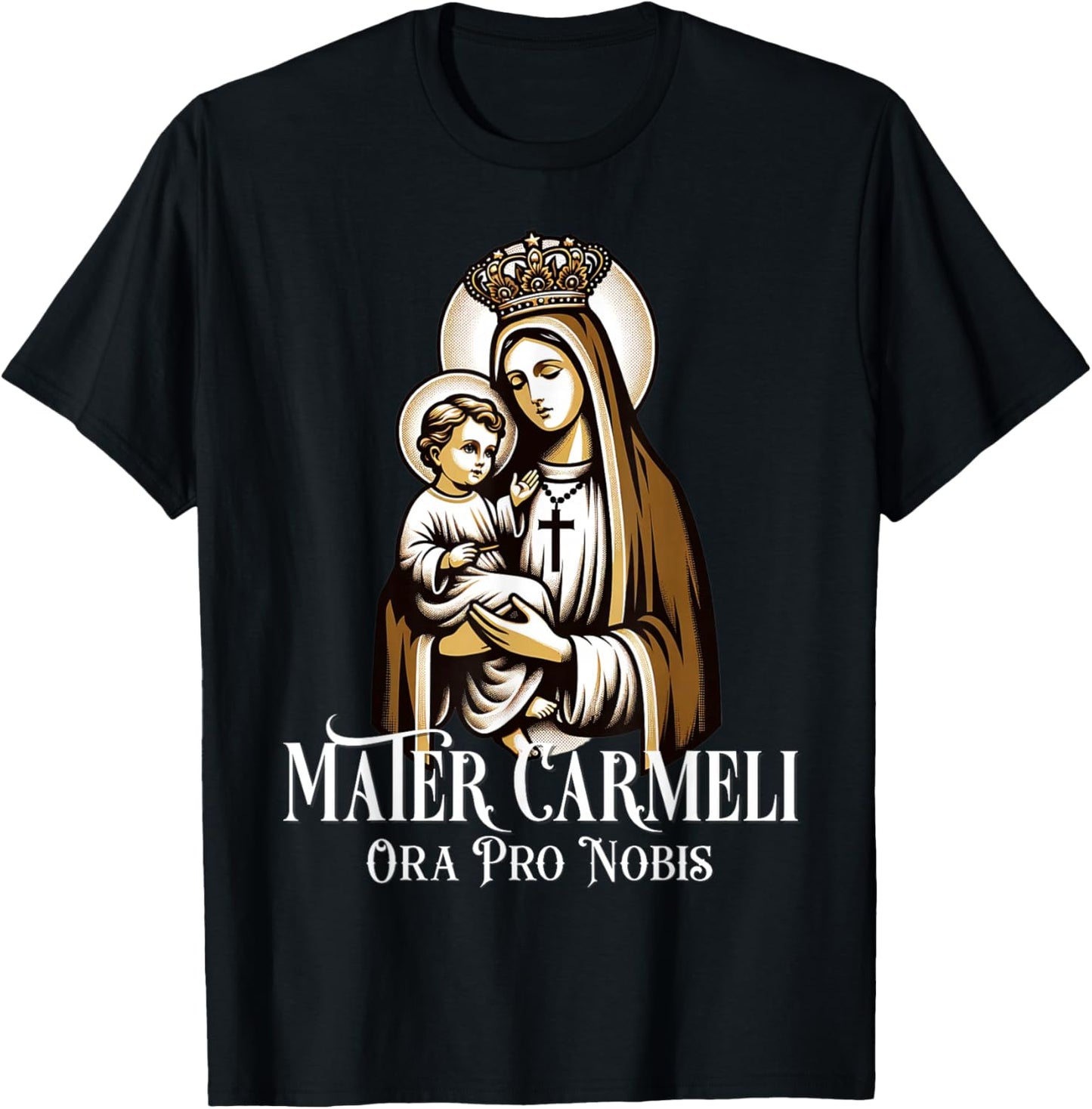 Our Lady of Mount Carmel Marian Catholic T-Shirt - T-Shirt | Black