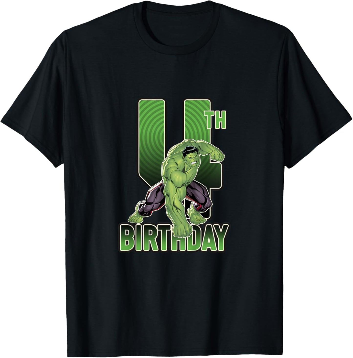 Kids Marvel Avengers Classic Incredible Hulk Smash 4th Birthday T-Shirt - T-Shirt | Black