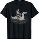 Bigfoot Sasquatch Riding The Loch Ness Monster Funny BigFoot T-Shirt - T-Shirt | Black