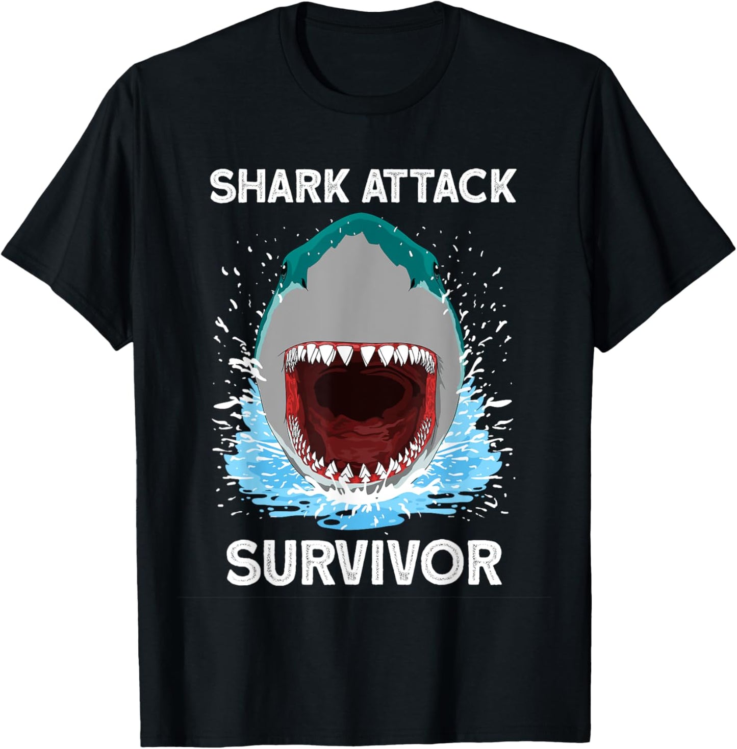Shark Attack Survivor - Shark Lover T-Shirt - T-Shirt | Black