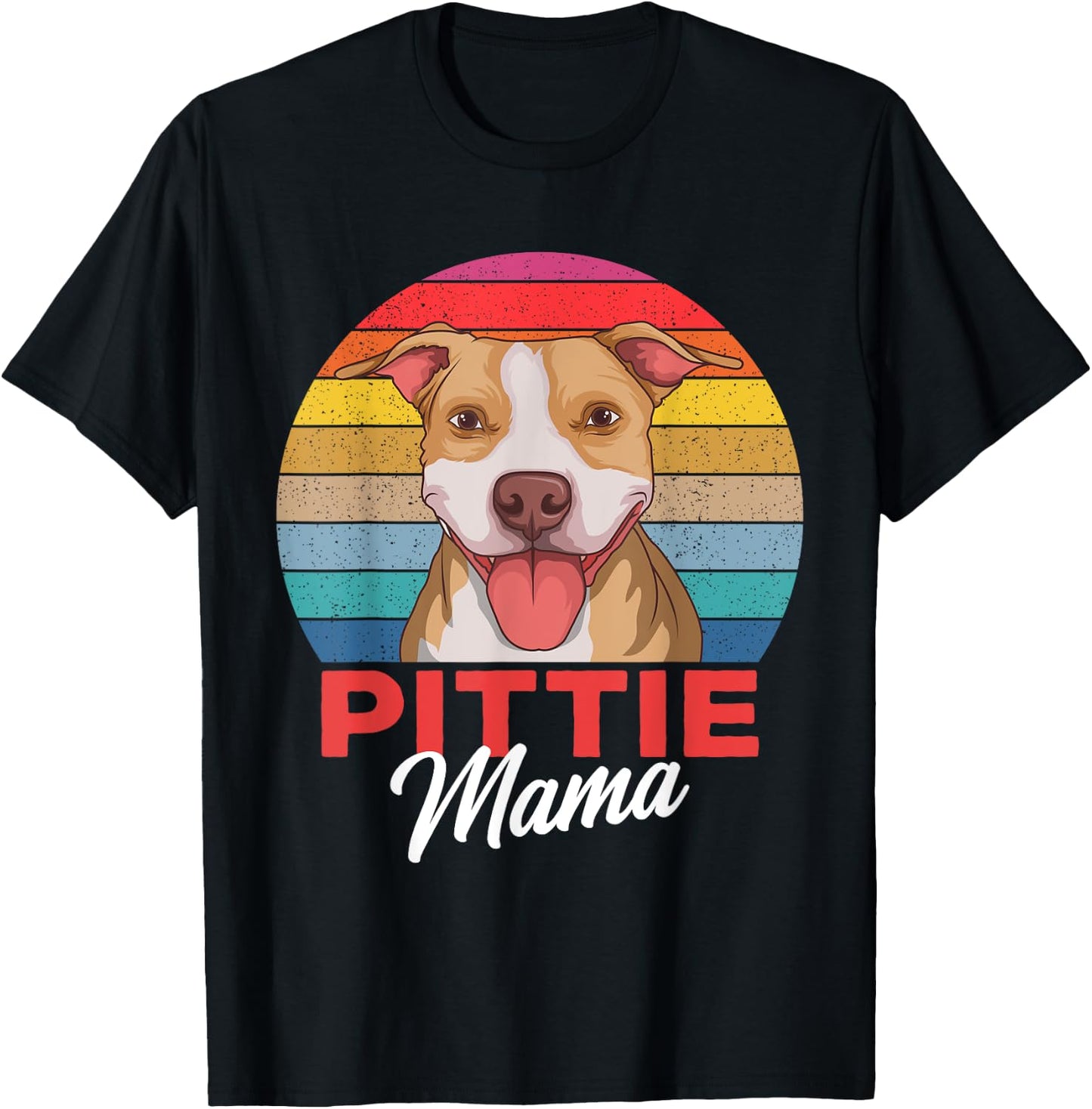 Pittie Mama Pitbull Dog Mom T-Shirt - T-Shirt | Black