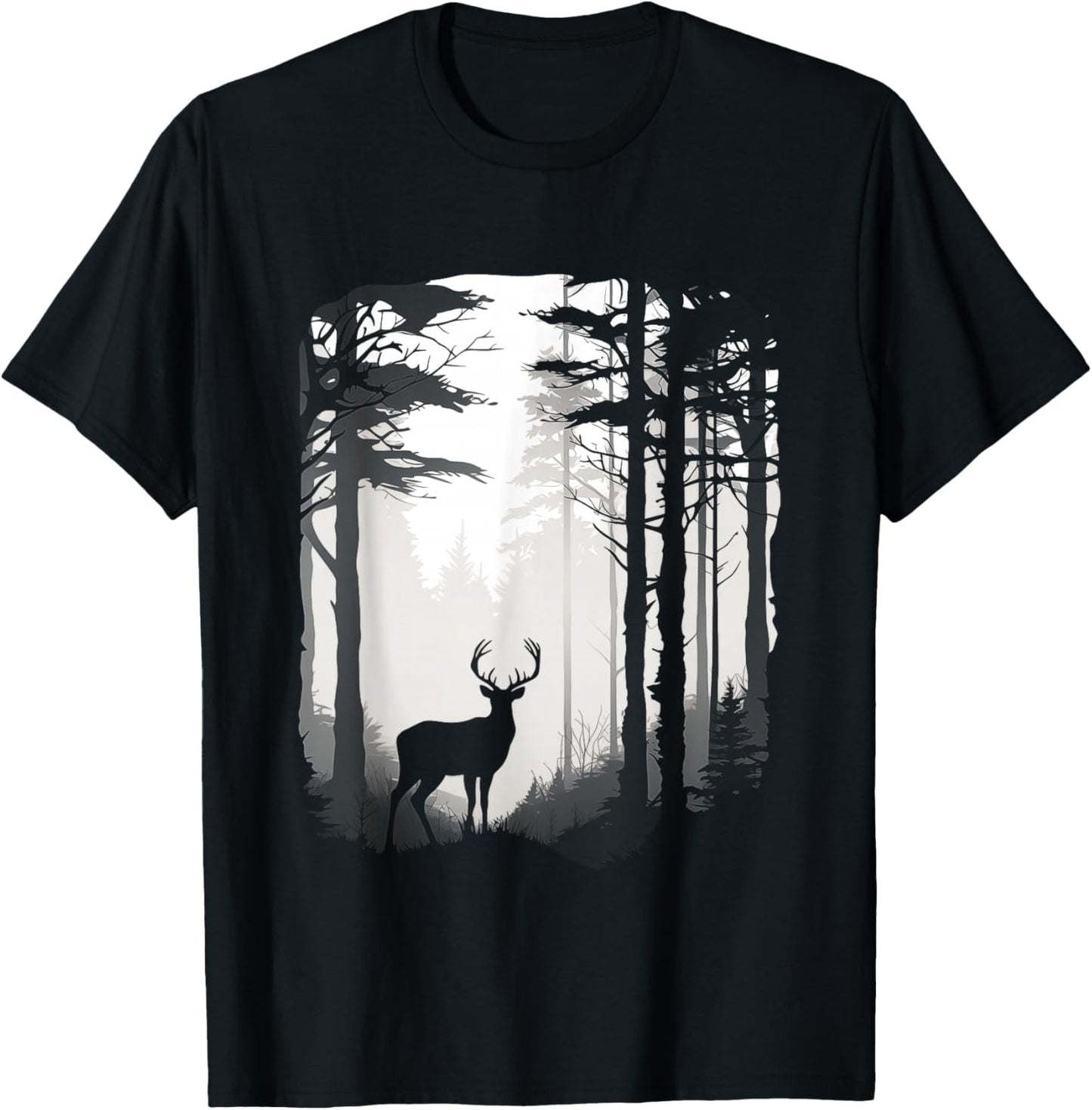 Deer Forest Wildlife T-Shirt - T-Shirt | Black