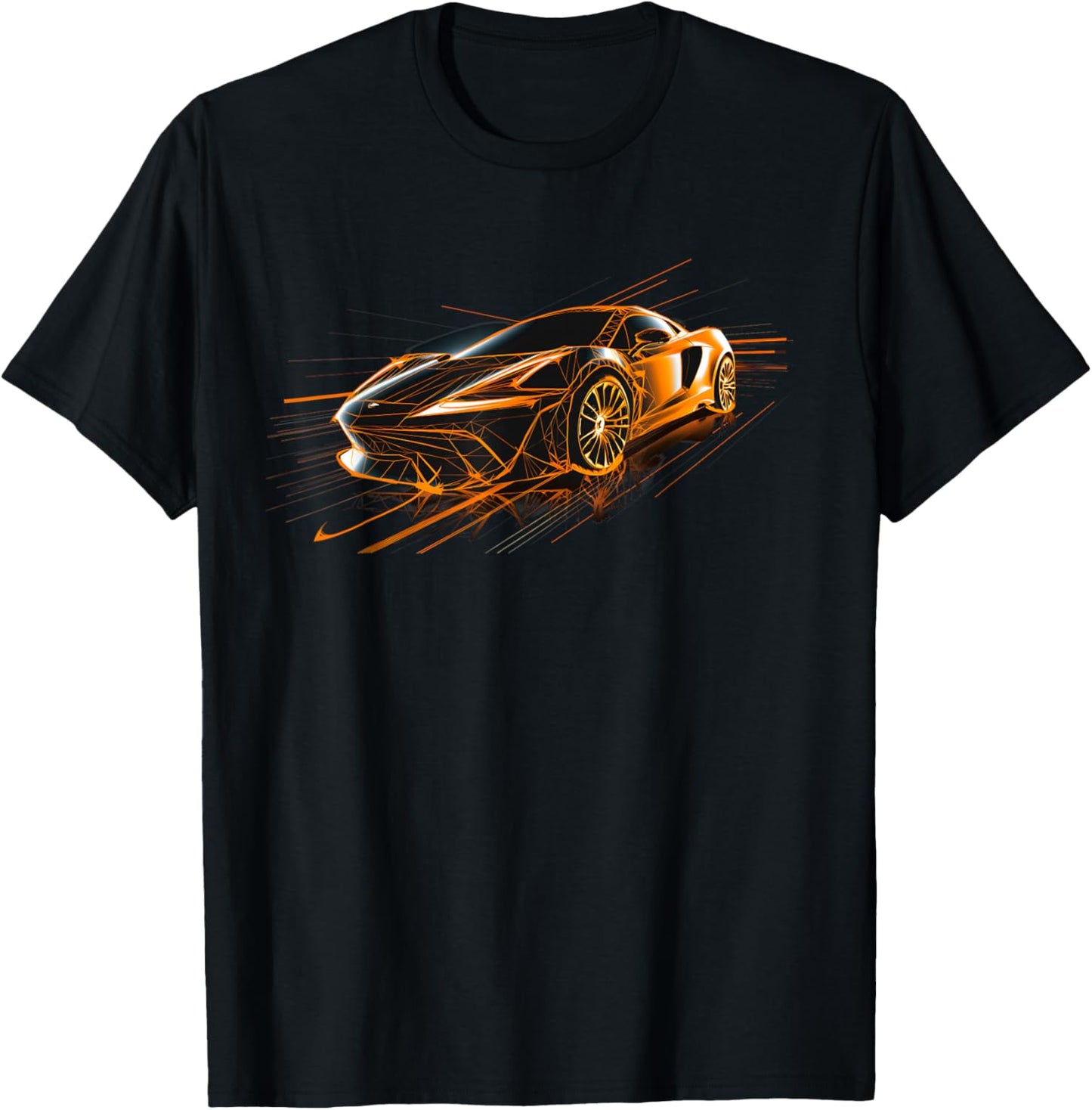 Supercar Exotic Sports Car Concept Car Poster Style Graphic T-Shirt - T-Shirt | Black