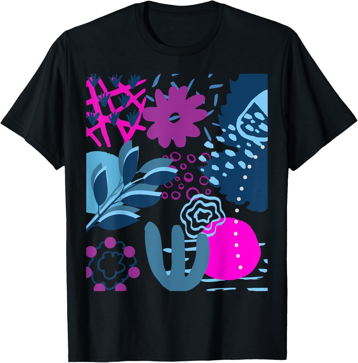 Colorful Flowers Design Shirt - GIFT T-Shirt - T-Shirt | Black