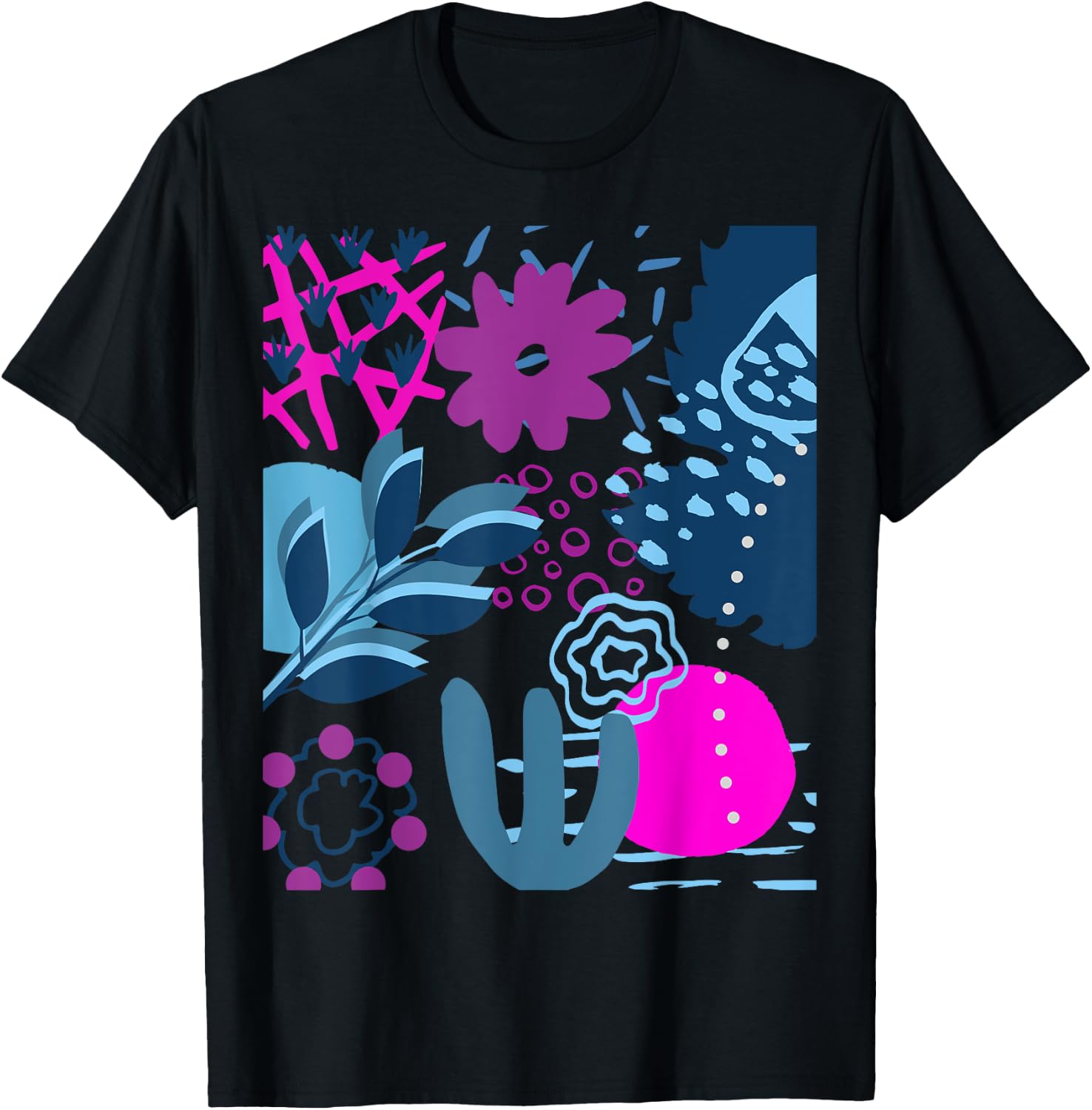 Colorful Flowers Design Shirt - GIFT T-Shirt - T-Shirt | Black