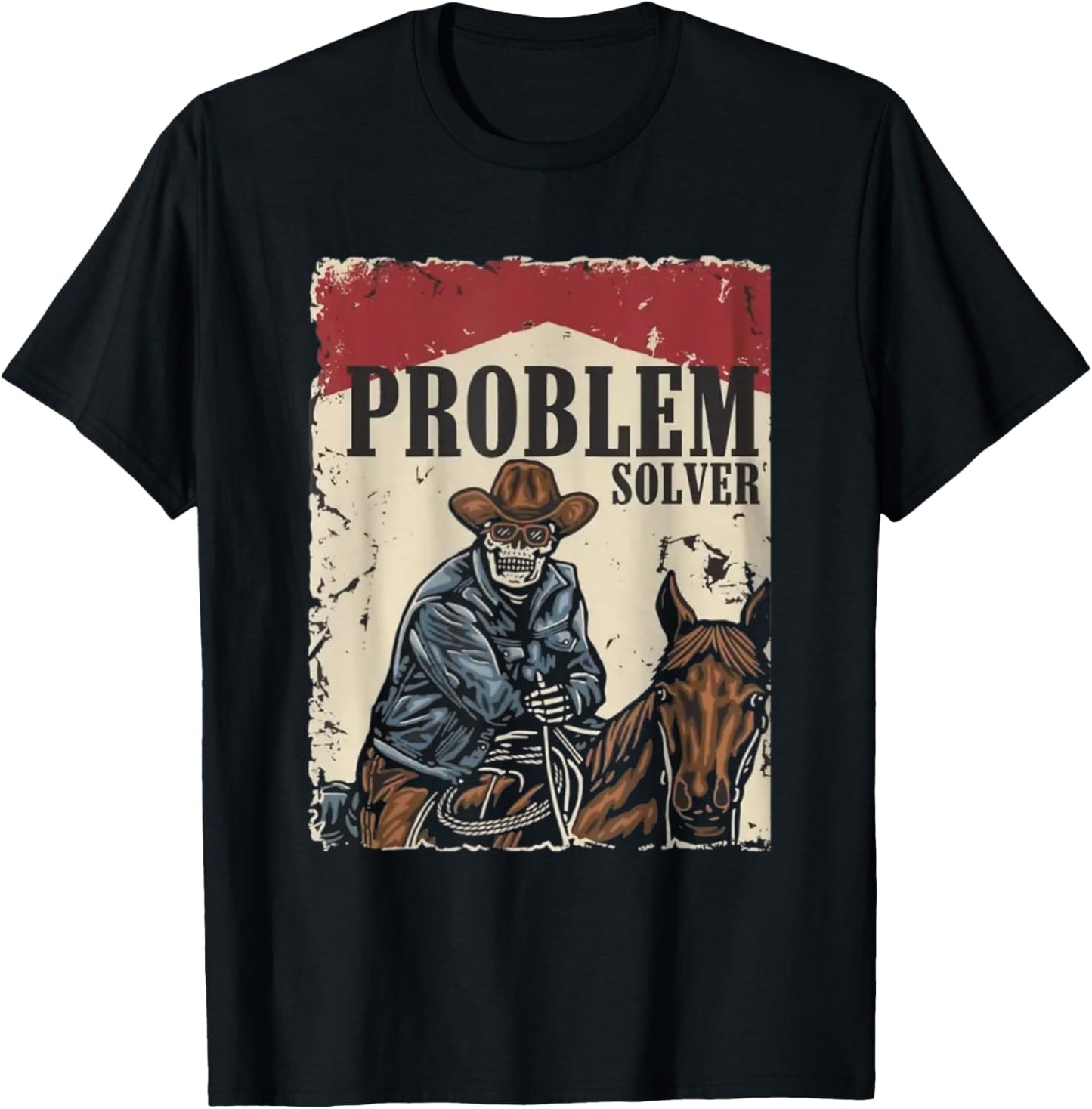Problem Solver Men Women Gift Funny Horse Lover T-Shirt - T-Shirt | Black
