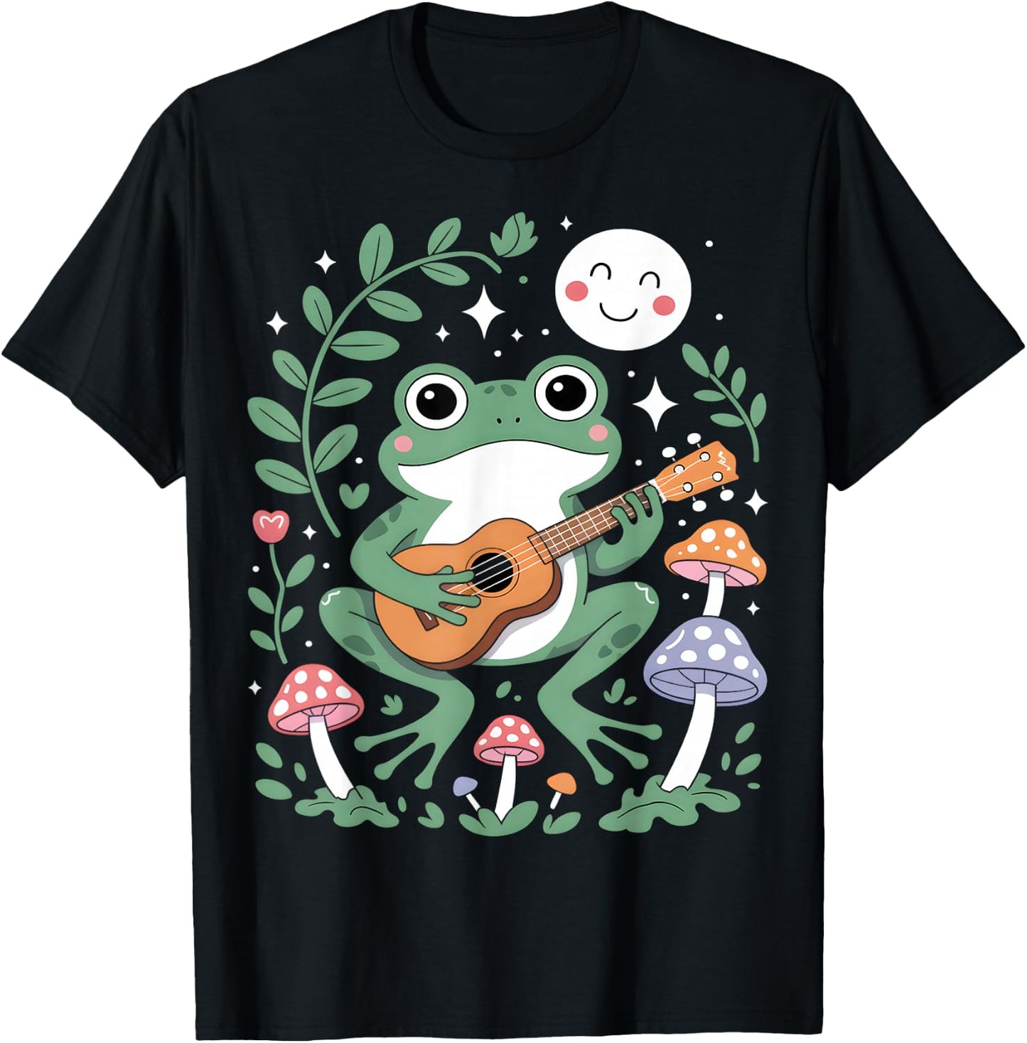 Frog Playing Ukulele T-Shirt - T-Shirt | Black