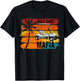 Vintage Retro Golf Cart Mafia with Sunset and Palm Tree T-Shirt - T-Shirt | Black