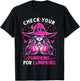 Breast Cancer Witch Check Your Pumpkins For Lumpkins T-Shirt - T-Shirt | Black