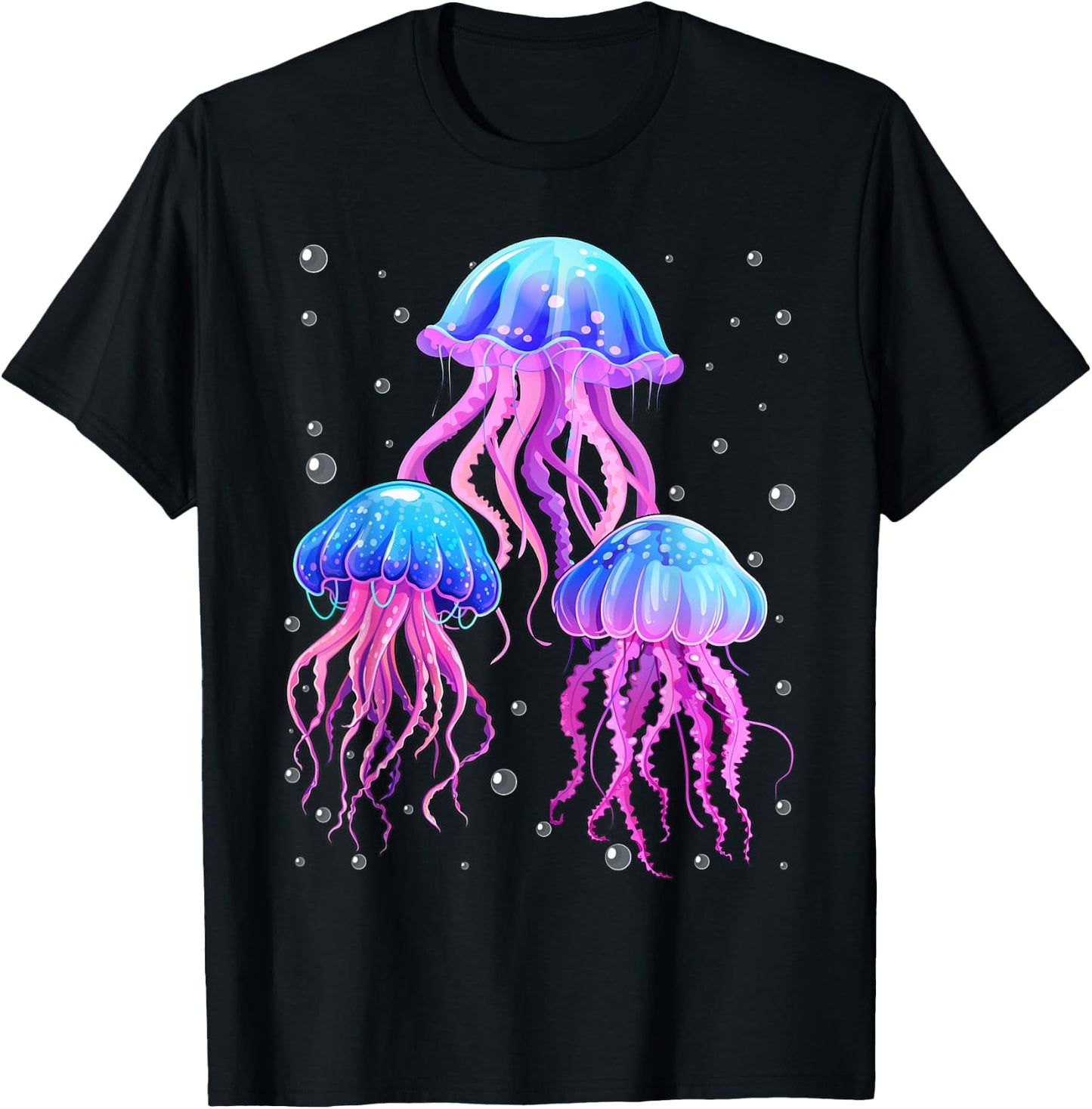Glowing Rainbow Jellyfish T-Shirt - T-Shirt | Black