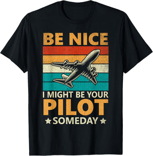 Funny Pilot Design Women Aviation Airplane Pilot T-Shirt - T-Shirt | Black