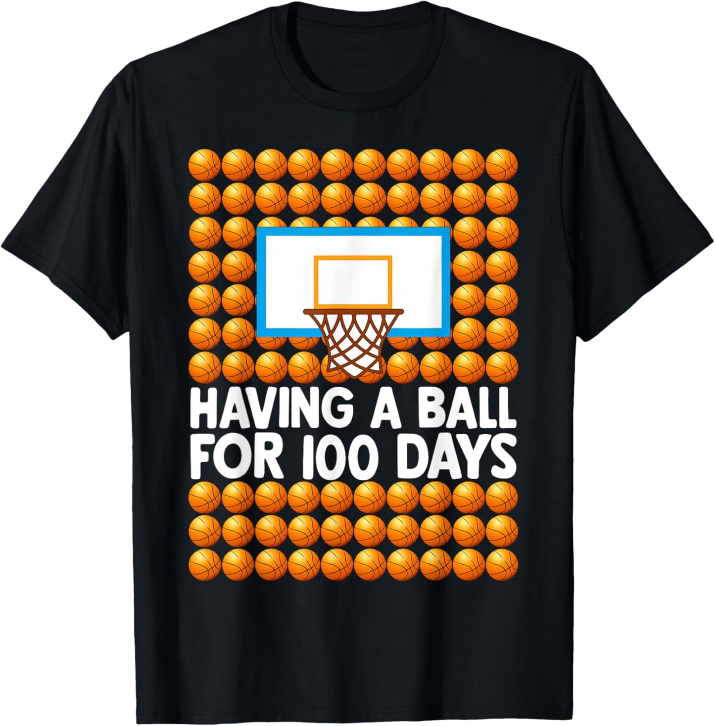 100 Days of School Boys Kids 100th Day of School Basketball T-Shirt - T-Shirt | Black