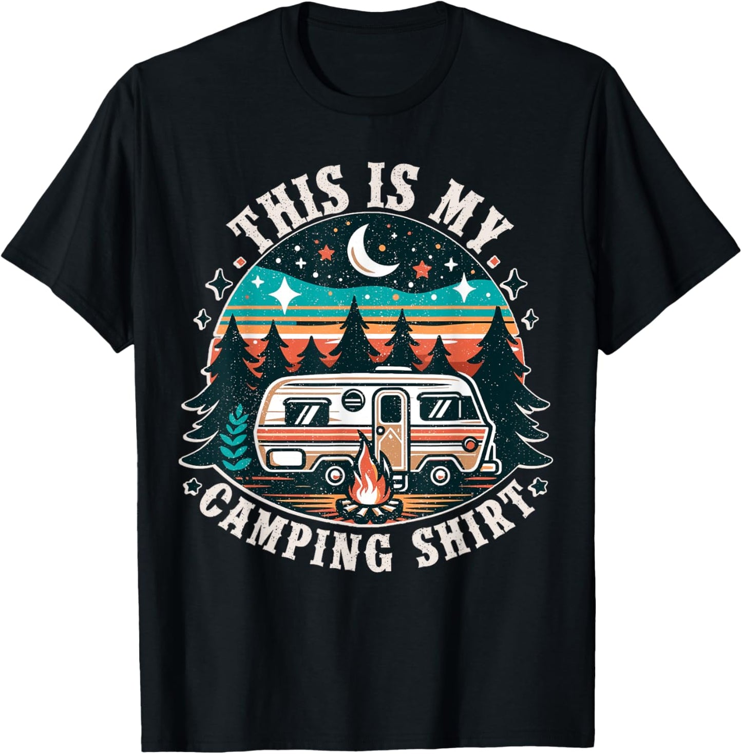 Funny Camper Hiking Nature Shirt This is My Camping Shirt T-Shirt - T-Shirt | Black