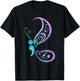 Vintage Semicolon Butterfly Semi-Colon Tattoo Mental Health T-Shirt - T-Shirt | Black