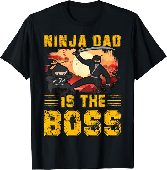Ninja Dad is the Boss Father’s Day Love Papa Father Men T-Shirt - T-Shirt | Black