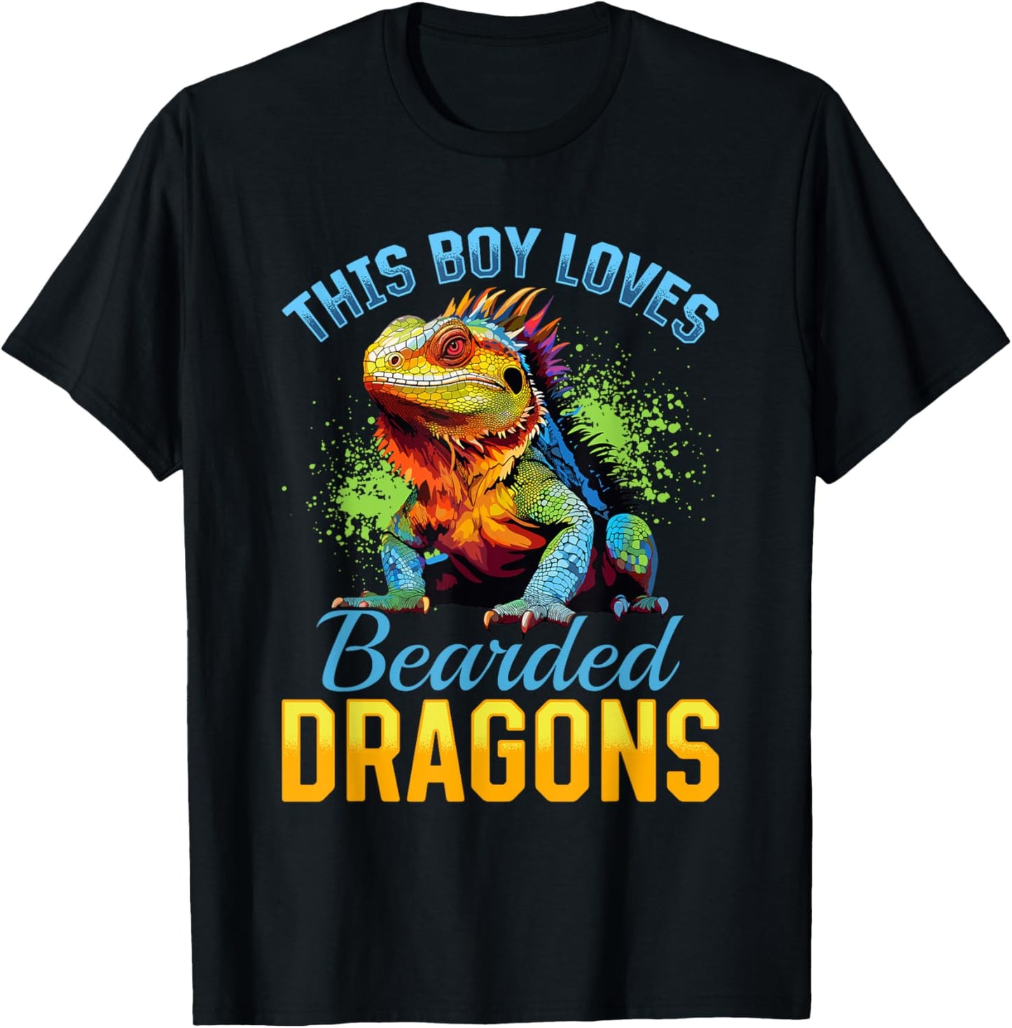Bearded Dragon Pogona Reptile This Boy Loves Bearded Dragons T-Shirt - T-Shirt | Black