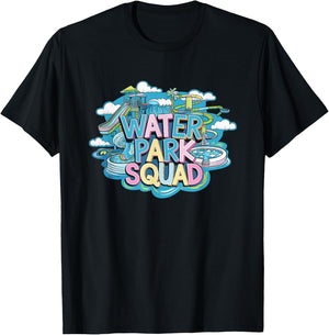 Water Park Squad, Water Park Amusement Team Crew T-Shirt - T-Shirt | Black