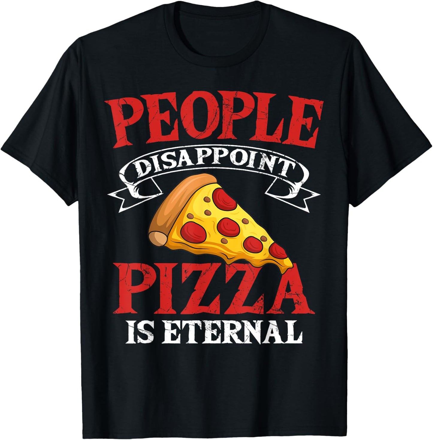 Funny Pizza Lover Round Pizzetta Fan Pizzaiolo Pizzeria T-Shirt - T-Shirt | Black