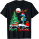 Seahorse Santa Hat Xmas Lights Merry Christmas Seahorse T-Shirt - T-Shirt | Black