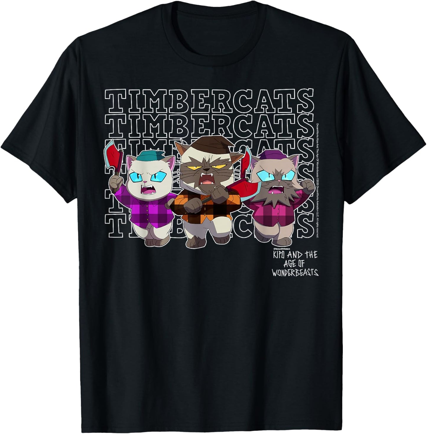 Kipo And The Age Of Wonderbeasts Timbercats Group T-Shirt - T-Shirt | Black