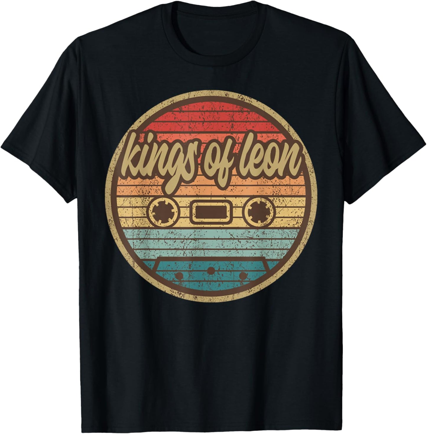 Musiker Leons King Kassette Retro Circle 2000er Rock Vintage T-Shirt - T-Shirt | Black