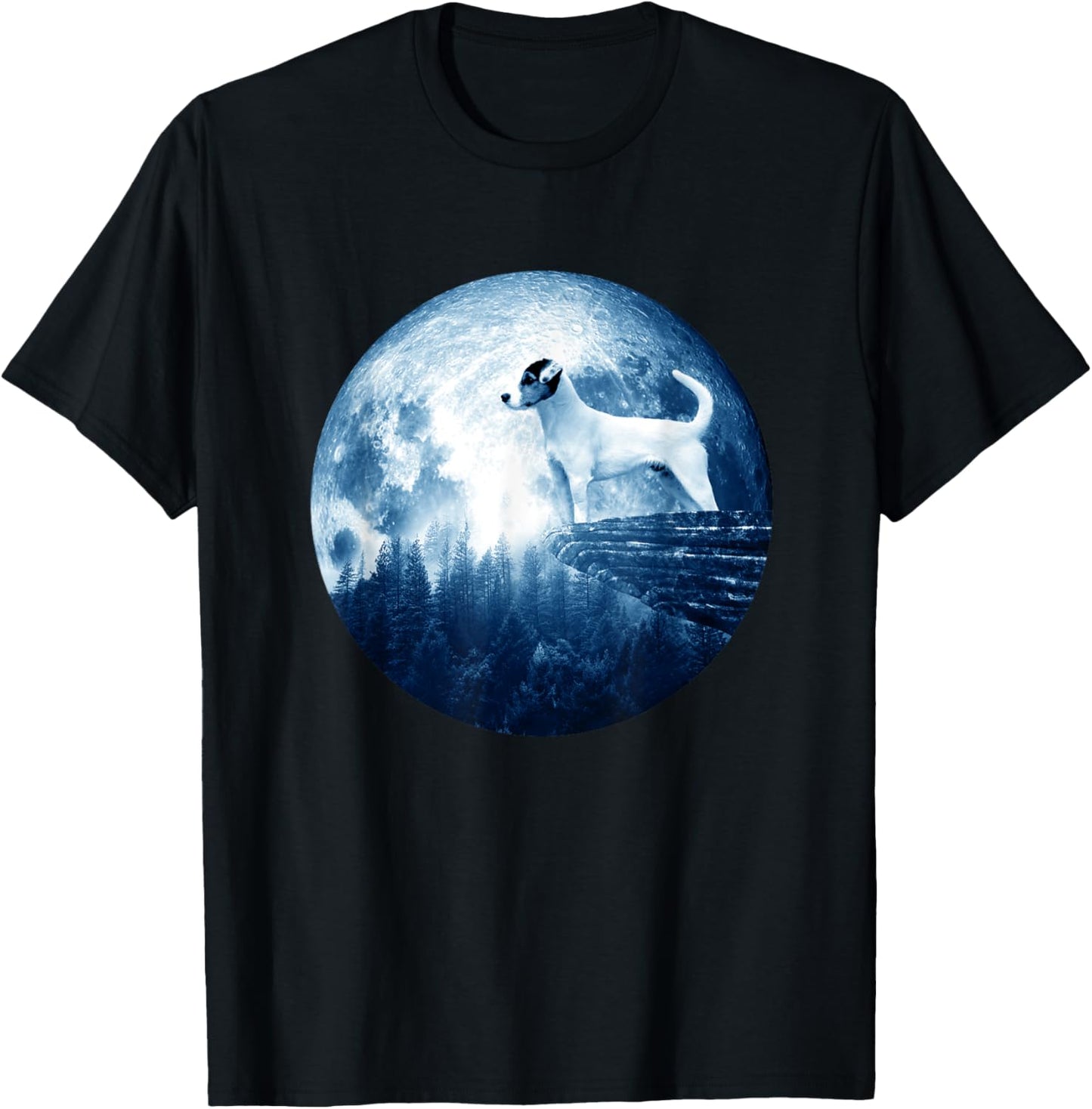 Parson Russell Terrier Dog Moon Dog Mom Dad Dog Lovers T-Shirt - T-Shirt | Black