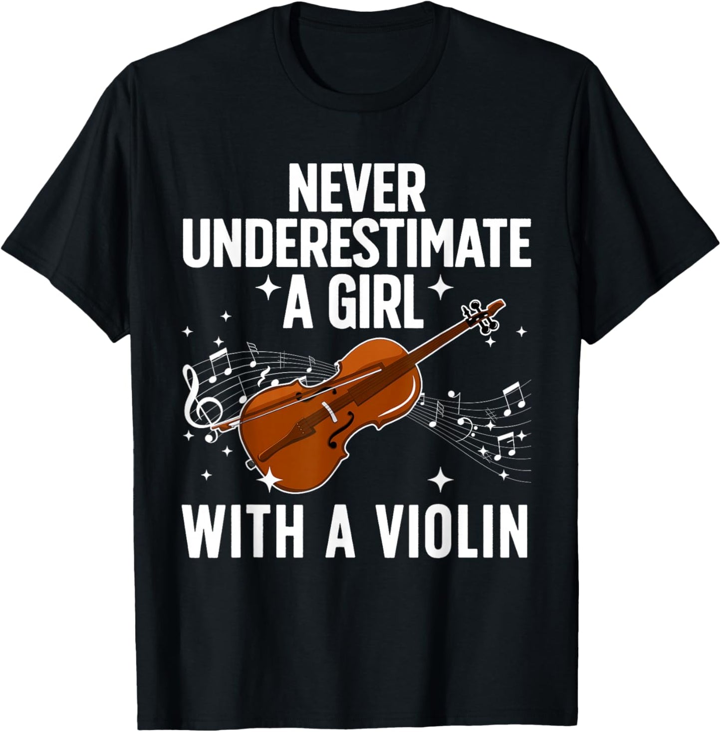 Best Violin Art Girls Violin Player Viola Lover T-Shirt - T-Shirt | Black