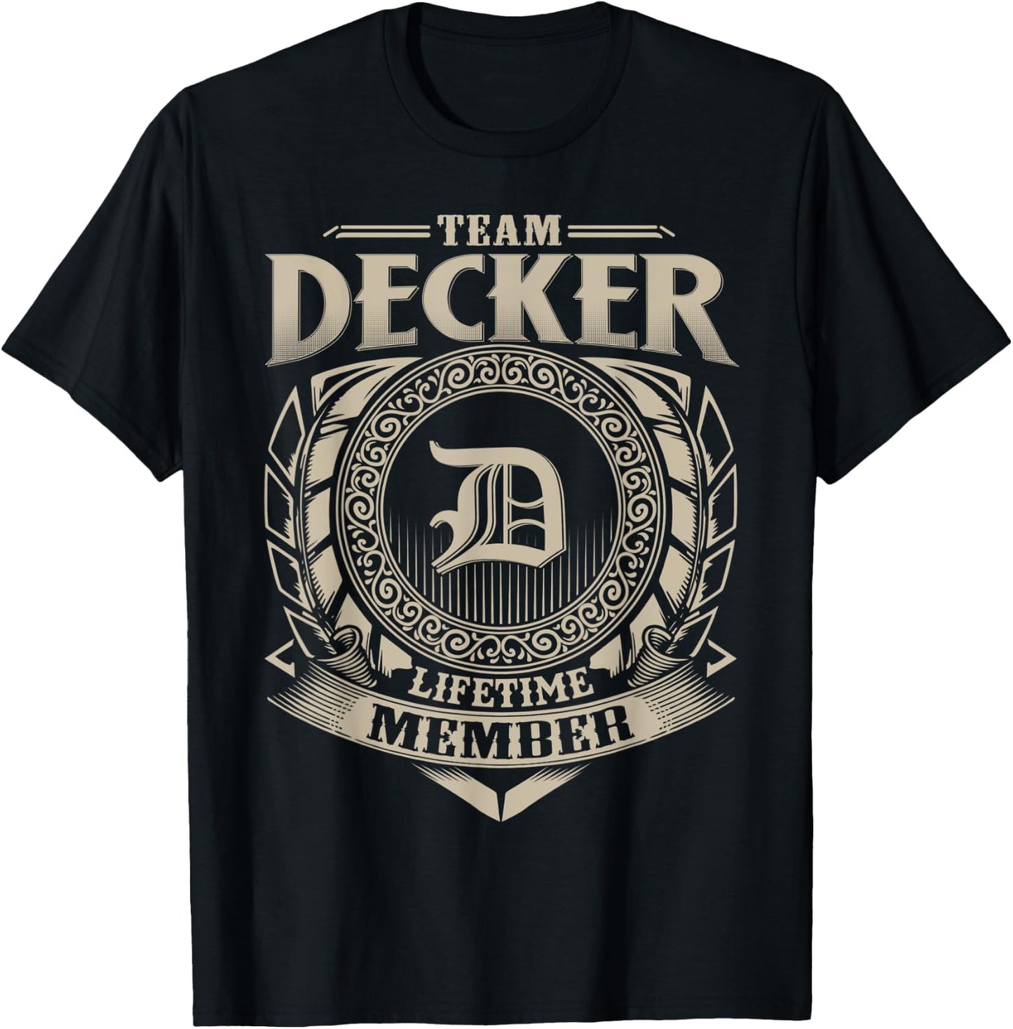 Team DECKER Lifetime Member Vintage DECKER Family T-Shirt - T-Shirt | Black