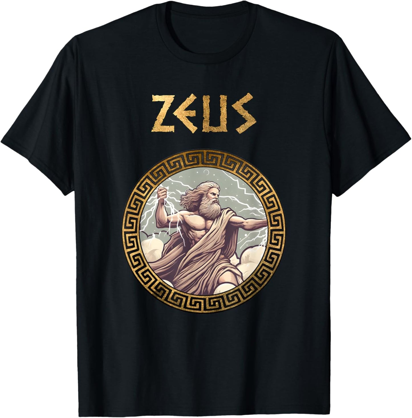 Zeus Ancient Greek God Ancient Greece Mythology T-Shirt - T-Shirt | Black
