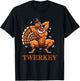 Twerkey Twerking Turkey Pilgrim Thanksgiving Twerk Turkey T-Shirt - T-Shirt | Black