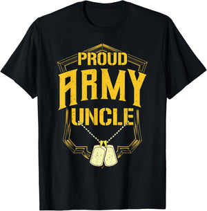 Proud Army Uncle Shirt Military Pride T Shirt T-Shirt - T-Shirt | Black
