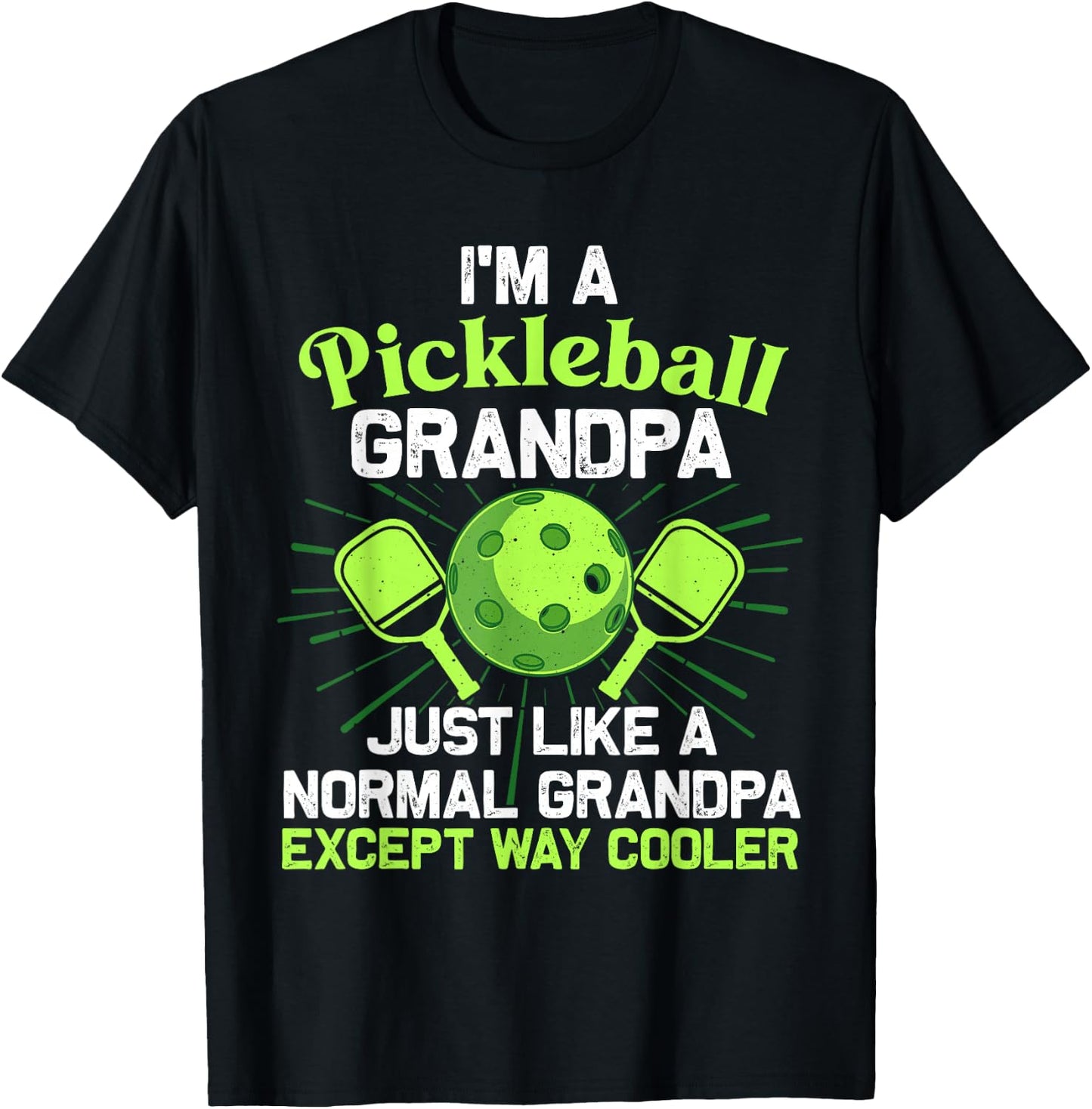 Funny Grandpa Pickleball Gift Grandfather Papa Daddy T-Shirt - T-Shirt | Black