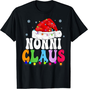 Nonni Claus Funny Xmas Family Matching Grandma Christmas T-Shirt - T-Shirt | Black