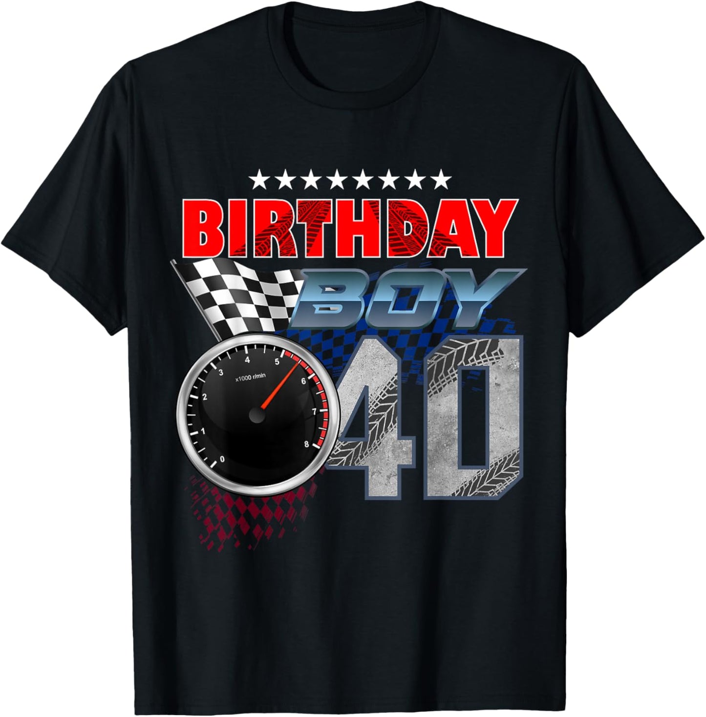 Racing Car 40th Birthday Boy Race Car Driver 40 Year Old T-Shirt - T-Shirt | Black