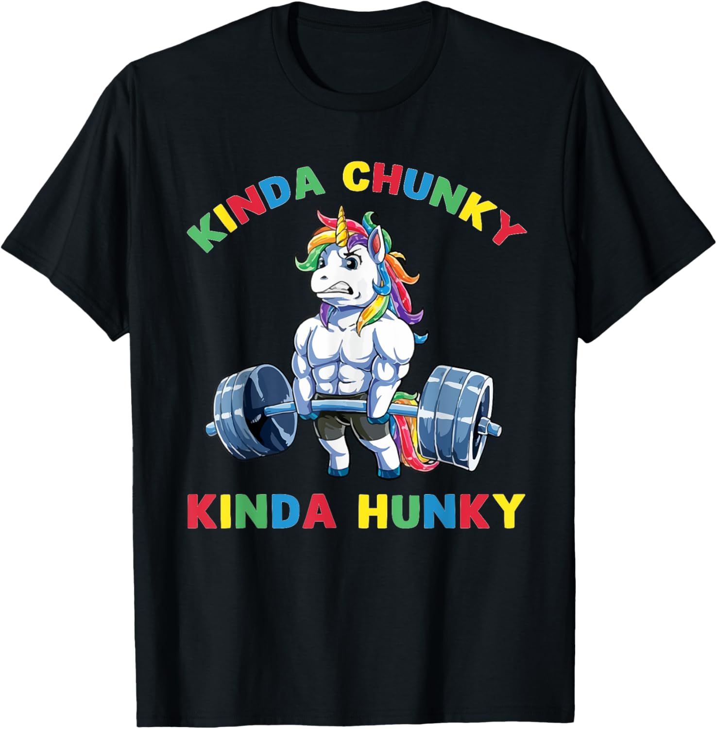 Kinda Chunky Kinda Hunky Weightlifting Bodybuilding Gym T-Shirt - T-Shirt | Black